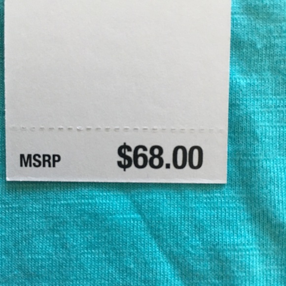 Turquoise top Michael Kors knit top short sleeve relaxed fit round neck - Picture 7 of 9